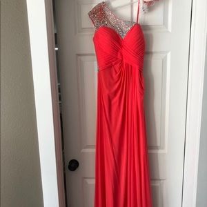 Coral La femme prom dress
